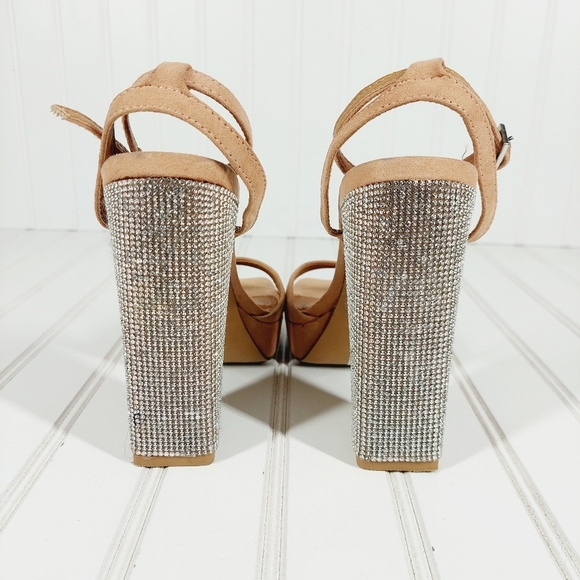 Asos Design Noun Platform Barely There Embellished Heeled Sandals F781 - Picture 6 of 12